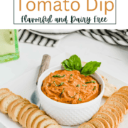 The Best DAIRY-FREE Sun-Dried Tomato Dip" or "Creamy & 100% Plant-Based.
